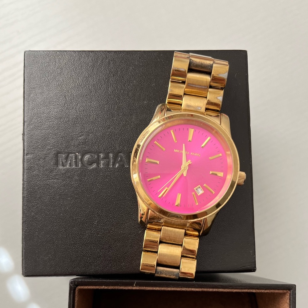 Michael Kors Gold Watch Pink Face